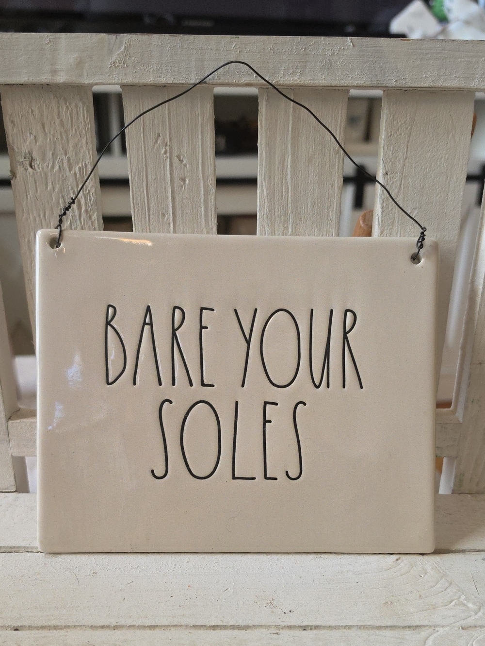 "Bare Your Soles" Ceramic Wall Sign - Neutral